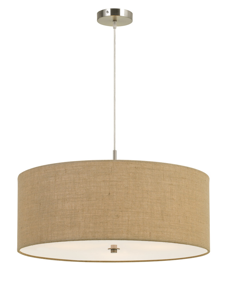 12.25&#34; Height Fabric Pendant Fixture in Burlap