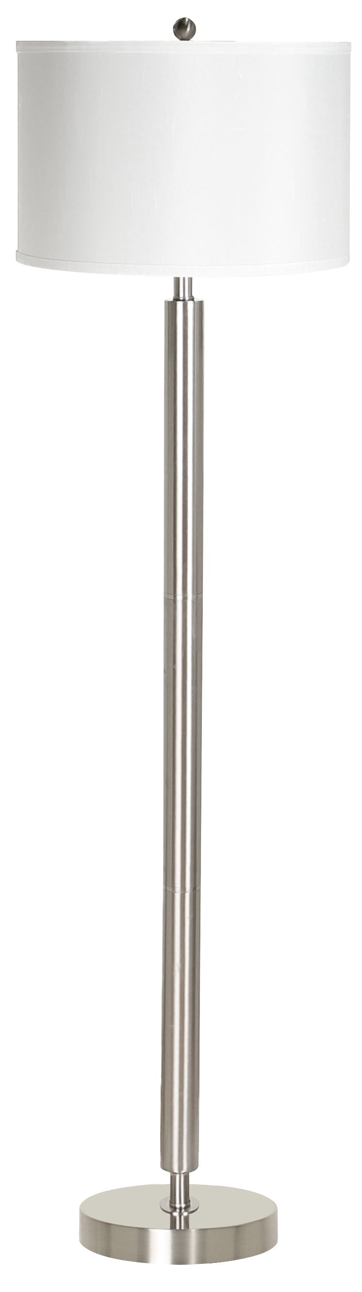 60&#34; Tall Metal Floor Lamp in Brushed Steel