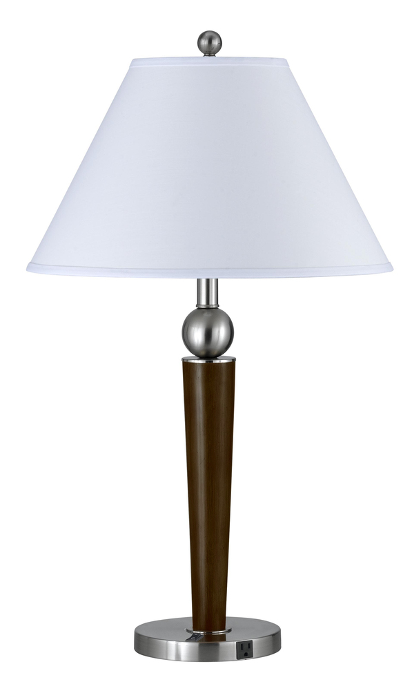 29&#34; Tall Metal Desk Lamp in Brushed Steel/Espresso Finish