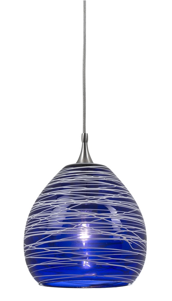 4.7&#34; Tall Glass and Metal Pendant with Brushed Steel