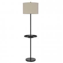 CAL Lighting BO-2983FL-DB - Crofton metal floor lamp with metal tray table and 2 USB charging ports and a weight base.