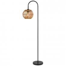 CAL Lighting BO-3079FL - 60W Worcrest downbridge metal floor lamp with bamboo shade