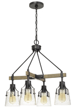 CAL Lighting FX-3735-4 - 60W X 4 Aosta Metal Chandelier with Bubbled Glass Shades (Edison Bulbs Are Not Included)