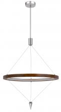 CAL Lighting FX-3752-24 - Viterbo Integrated Dimmable LED Pine Wood Pendant Fixture with Suspended Steel Braided Wire