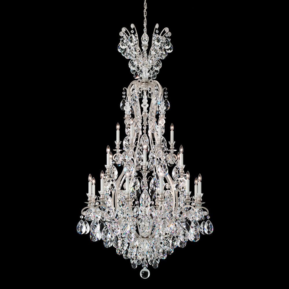 Renaissance 25 Light 120V Chandelier in Black with Clear Heritage Handcut Crystal