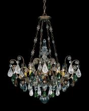 Schonbek 1870 3587-48OS - Renaissance Rock Crystal 8 Light 120V Pendant in Antique Silver with Olivine & Smoke Quartz Crysta