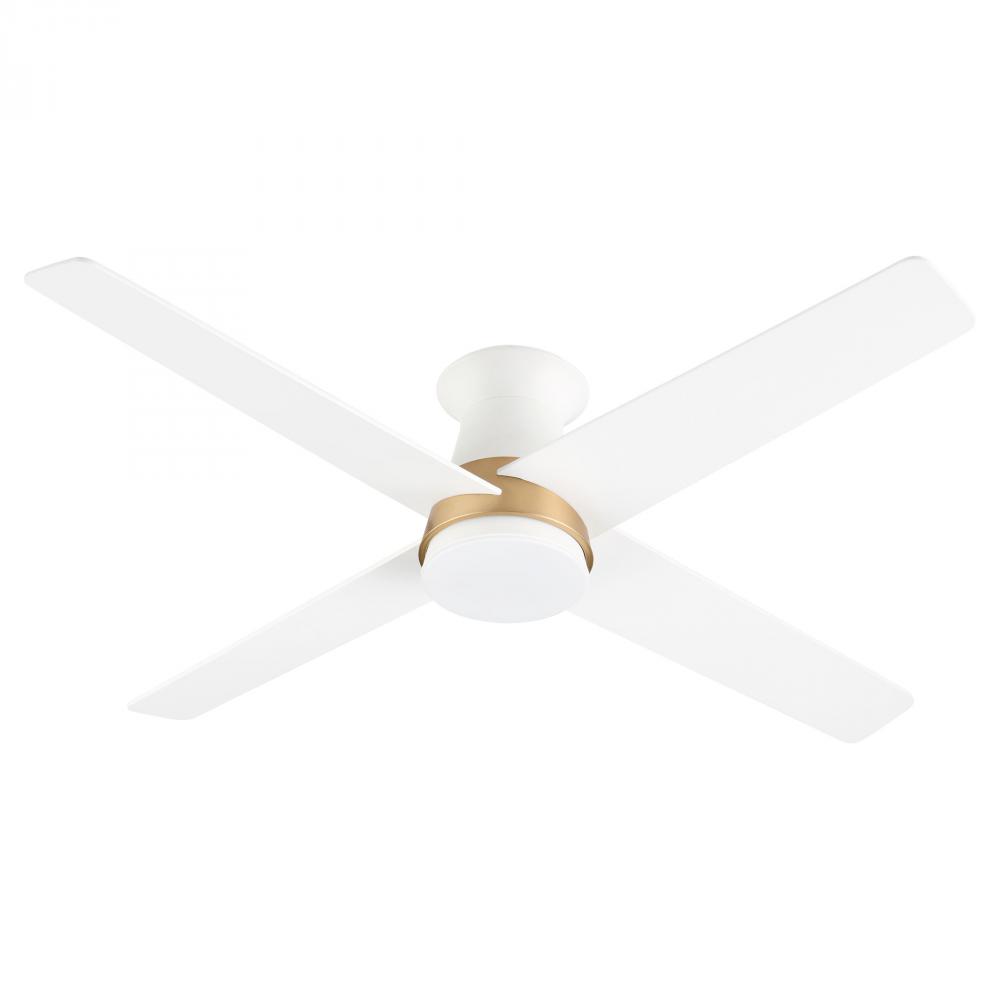 Santa Ana 52&#34; Ceiling Fan Studio White Aged Brass Accent w - Studio White Blades