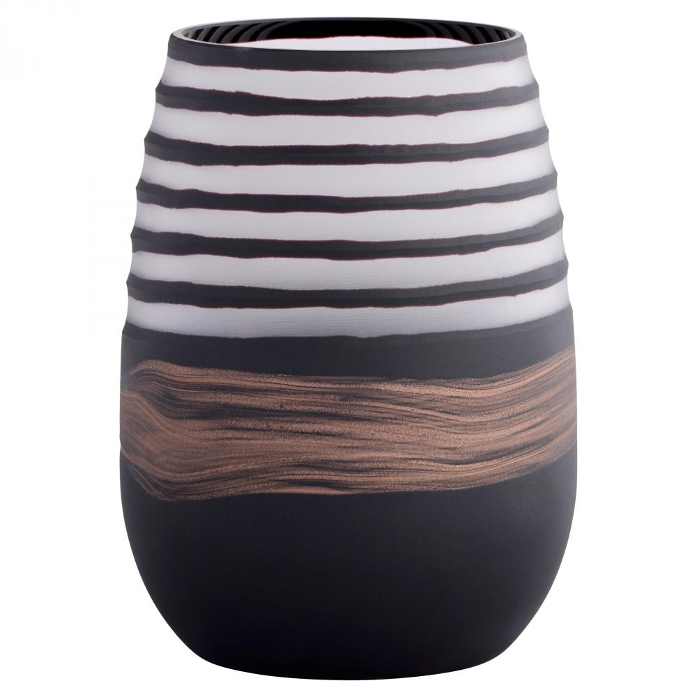 Midnight Road Vase Black Clear Copper - Large