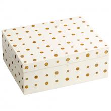 Cyan Designs 10659 - Dot Crown Container White And Brass - Medium