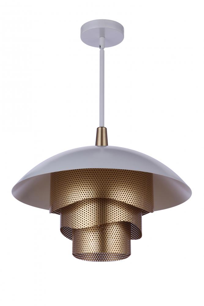 19&#34; Diameter Sculptural Statement Dome Pendant with Perforated Metal Shades