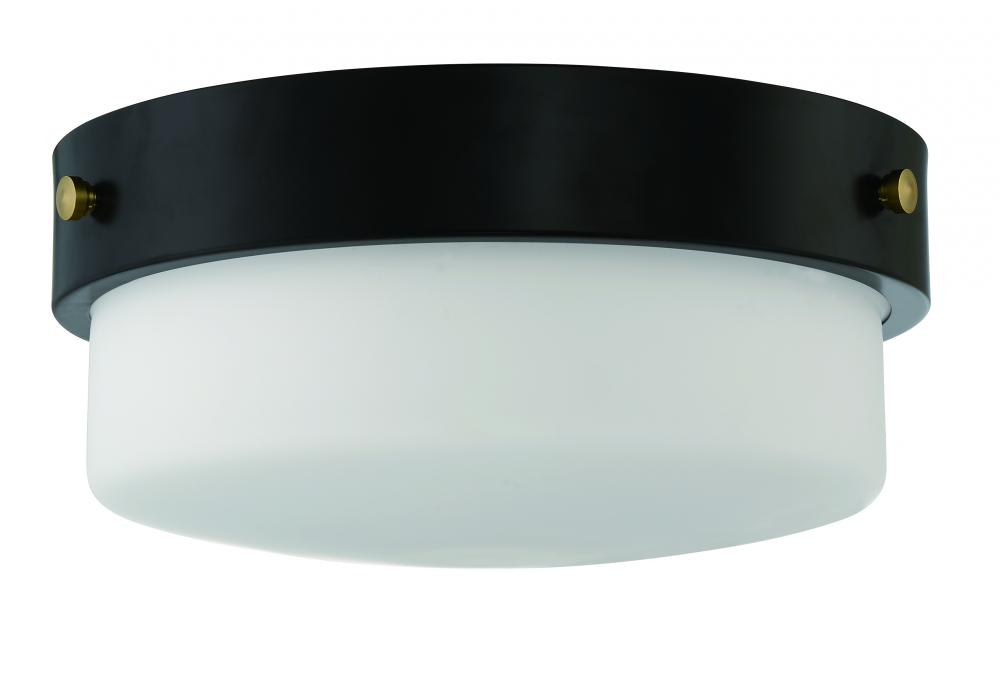 Oak Street 2 Light 13&#34; Flushmount in Flat Black