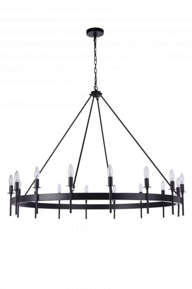 Larrson 16 Light Chandelier in Flat Black