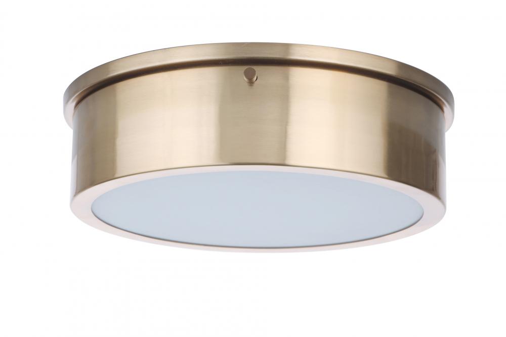 Fenn 1 Light 11&#34; LED Flushmount in Satin Brass