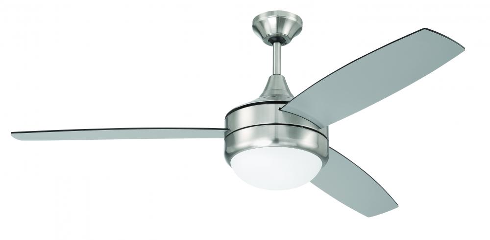 52&#34; Phaze II 3-Blade in Brushed Polished Nickel w/ Brushed Nickel/Greywood Textured Blades