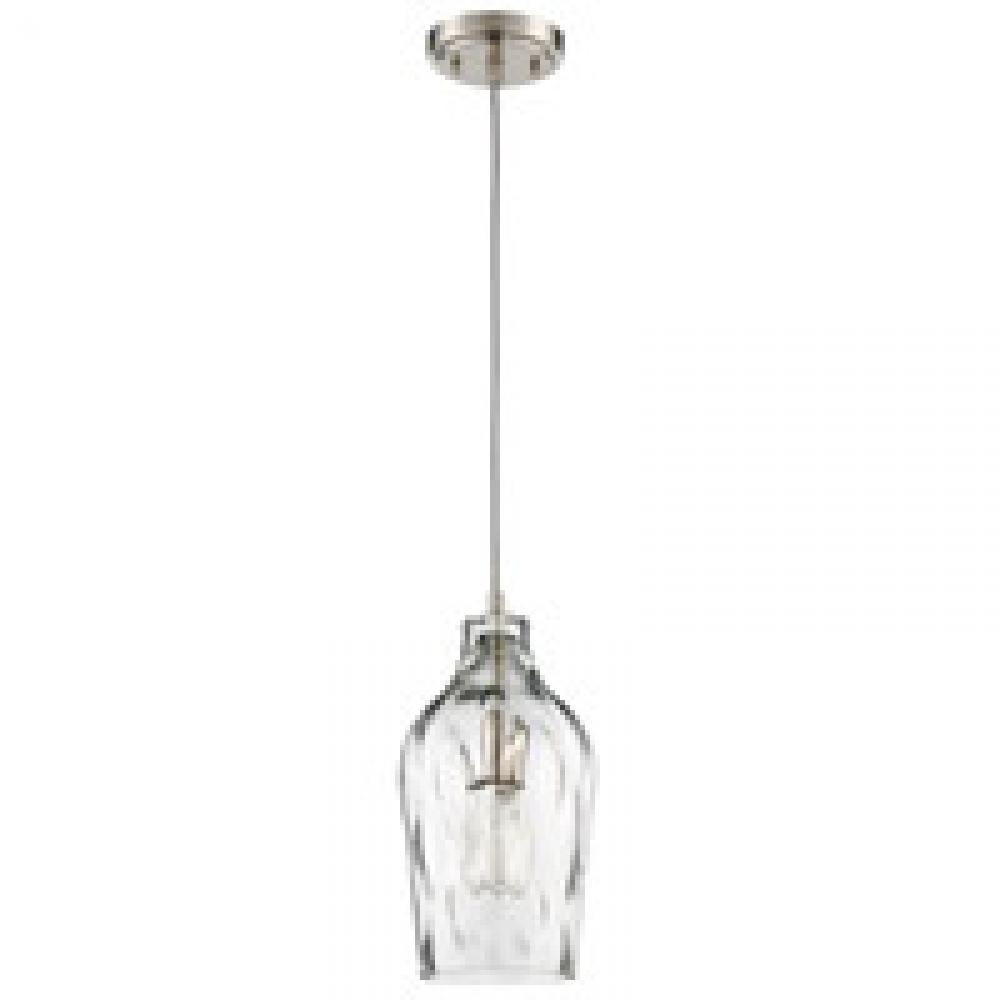 6.63&#34; 1 Light Mini Pendant in Brushed Polished Nickel