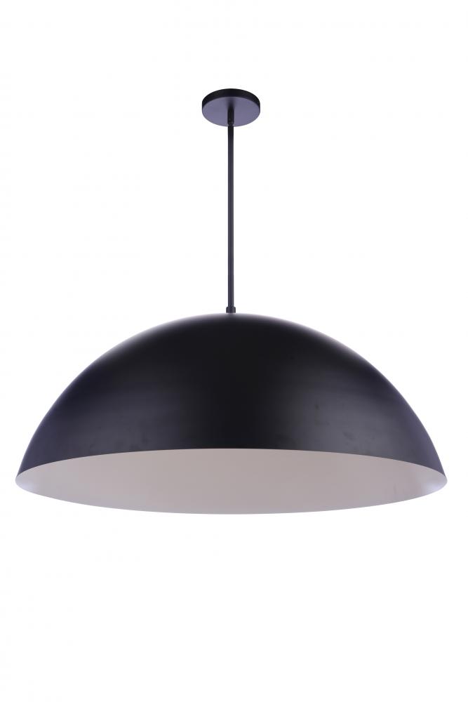 34.75&#34; Diameter Sculptural Statement Dome Pendant in Flat Black