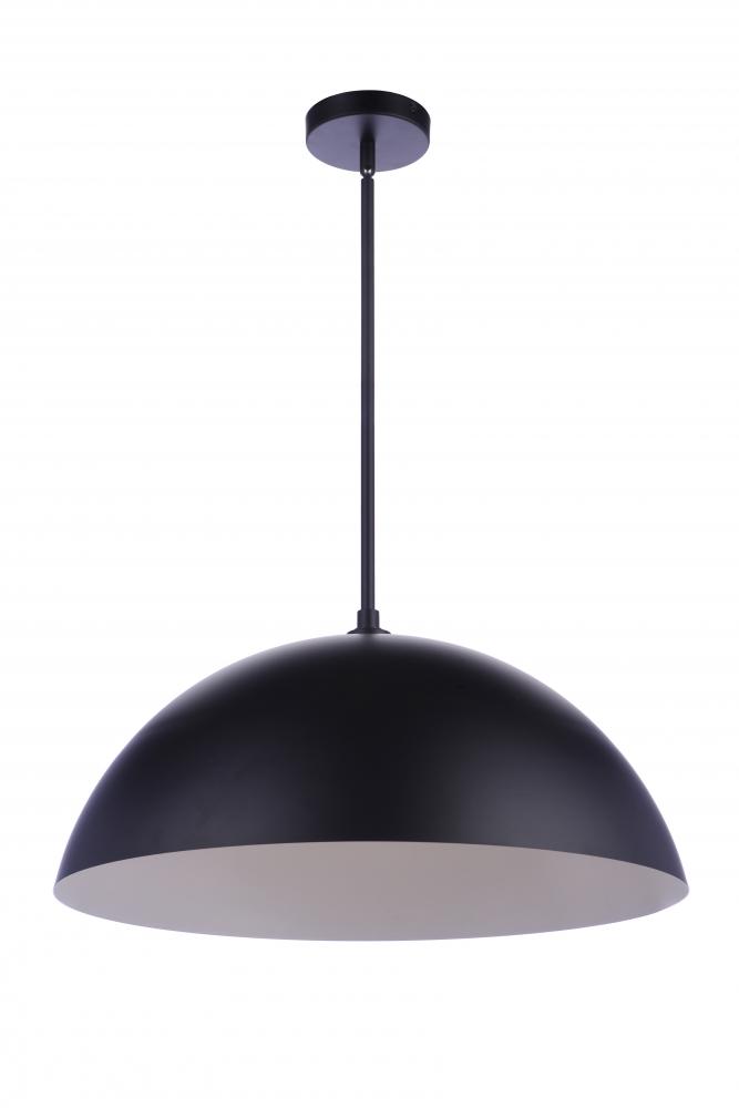 23.25&#34; Diameter Sculptural Statement Dome Pendant in Flat Black