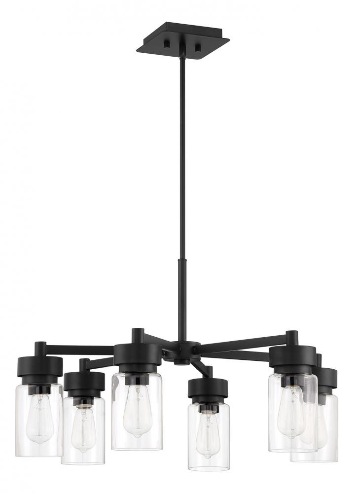 Bennet 6 Light Outdoor Chandelier in Midnight