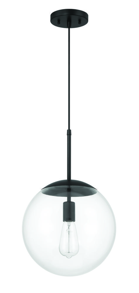 Gaze 12&#34; 1 Light Pendant in Flat Black