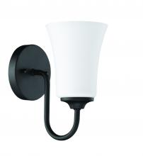 Craftmade 50401-FB-WG - Gwyneth 1 Light Wall Sconce in Flat Black (White Glass)