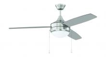 Craftmade PHA52BNK3-BNGW - 52" Phaze 3 in Brushed Polished Nickel w/ Brushed Nickel/Greywood Textured Blades