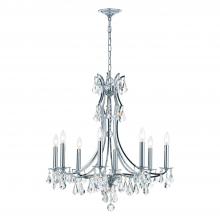 Crystorama 5938-CH-CL-MWP - Cedar 8 Light Polished Chrome Chandelier