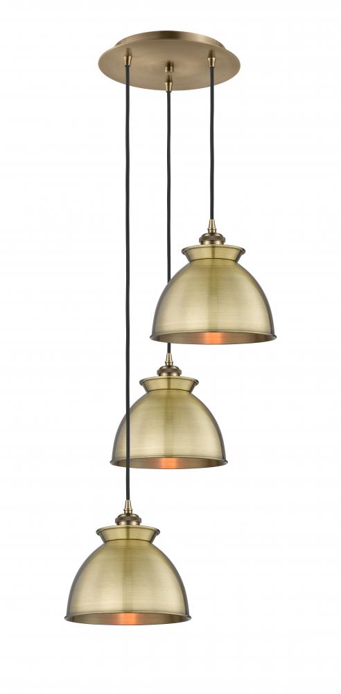 Adirondack - 3 Light - 15 inch - Antique Brass - Cord hung - Multi Pendant