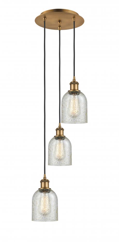 Caledonia - 3 Light - 12 inch - Brushed Brass - Cord Hung - Multi Pendant