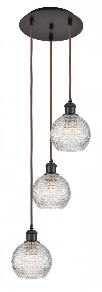 Athens - 3 Light - 12 inch - Oil Rubbed Bronze - Cord Hung - Multi Pendant