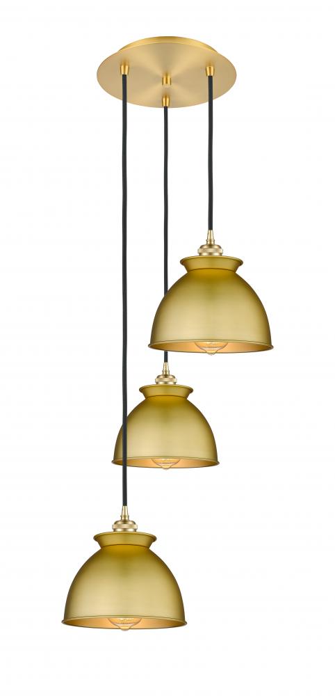 Adirondack - 3 Light - 15 inch - Satin Gold - Cord hung - Multi Pendant