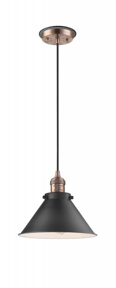 Briarcliff - 1 Light - 10 inch - Antique Copper - Cord hung - Mini Pendant