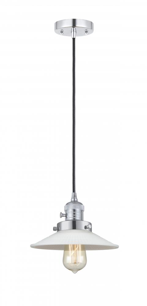 Halophane - 1 Light - 9 inch - Polished Chrome - Cord hung - Mini Pendant