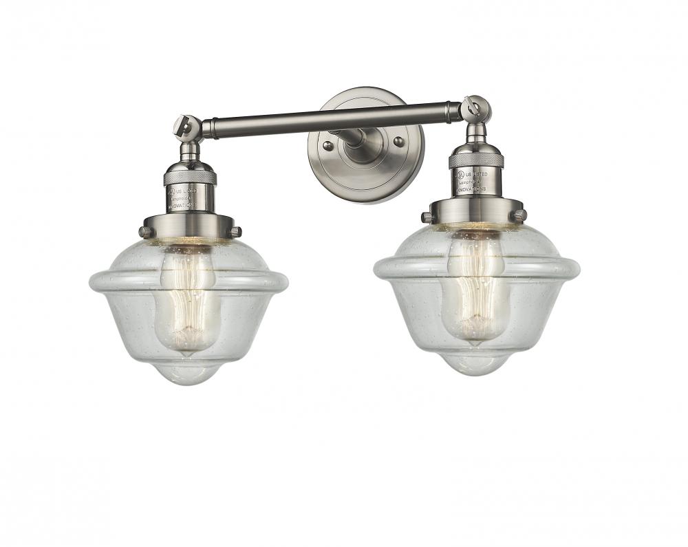 Oxford - 2 Light - 17 inch - Brushed Satin Nickel - Bath Vanity Light