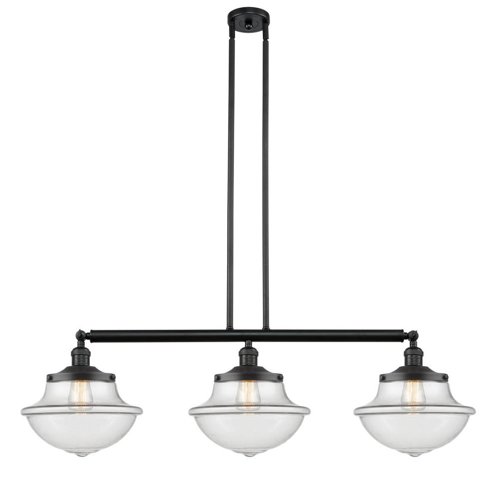 Oxford - 3 Light - 42 inch - Matte Black - Stem Hung - Adjustable Island Light