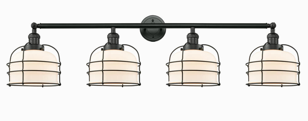 Bell Cage - 4 Light - 44 inch - Matte Black - Adjustable Bath Vanity Light