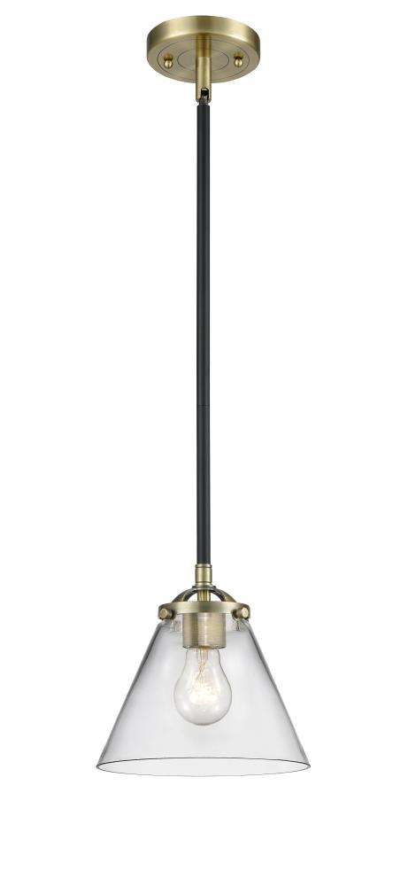 Cone - 1 Light - 8 inch - Black Antique Brass - Cord hung - Mini Pendant