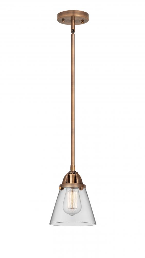 Cone - 1 Light - 6 inch - Antique Copper - Cord hung - Mini Pendant