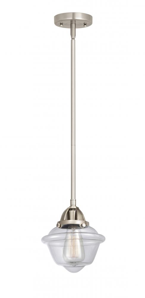 Oxford - 1 Light - 8 inch - Brushed Satin Nickel - Cord hung - Mini Pendant