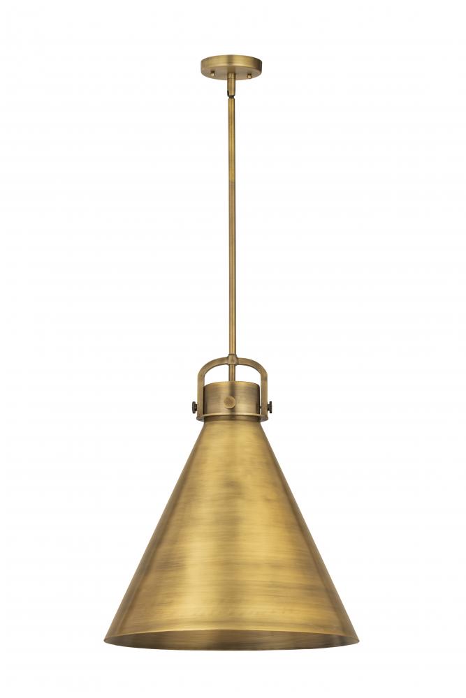 Newton Cone - 1 Light - 18 inch - Brushed Brass - Pendant