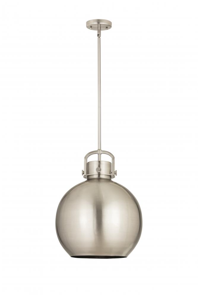 Newton Sphere - 1 Light - 14 inch - Satin Nickel - Pendant