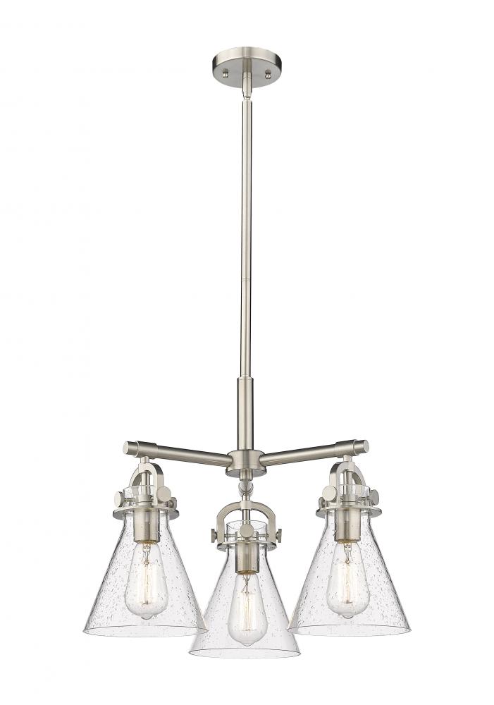 Newton Cone - 3 Light - 21 inch - Satin Nickel - Pendant