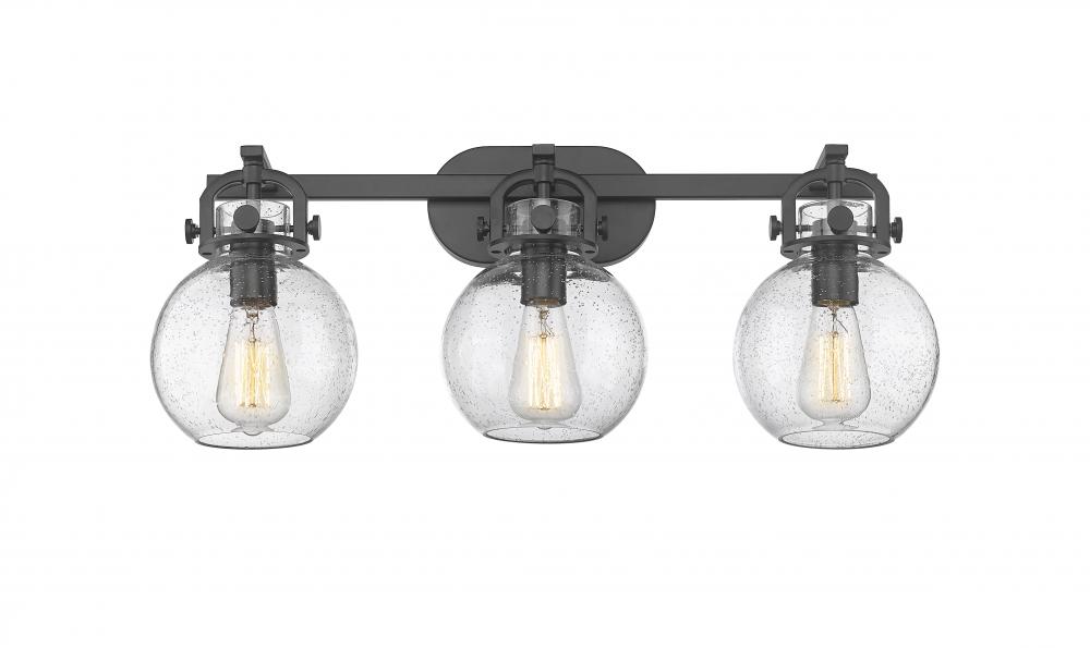 Newton Sphere - 3 Light - 27 inch - Matte Black - Bath Vanity Light