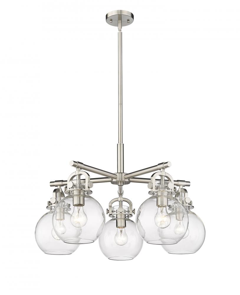 Newton Sphere - 5 Light - 26 inch - Satin Nickel - Chandelier