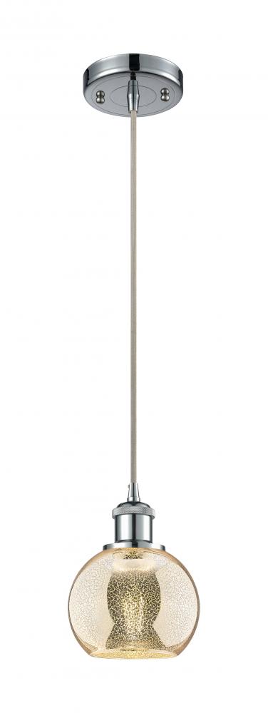 Athens - 1 Light - 6 inch - Polished Chrome - Cord hung - Mini Pendant