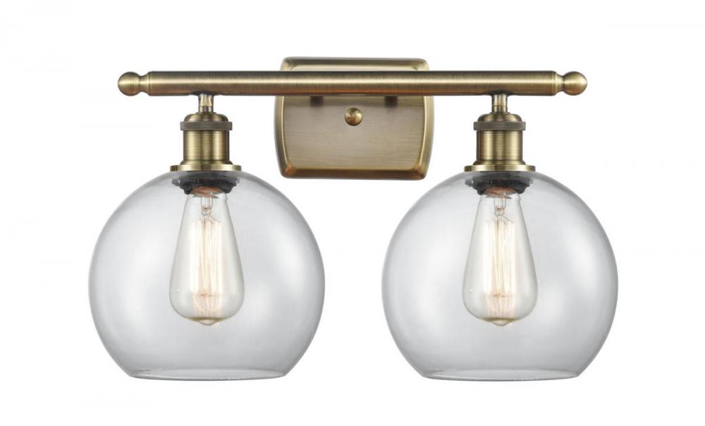 Athens - 2 Light - 18 inch - Antique Brass - Bath Vanity Light