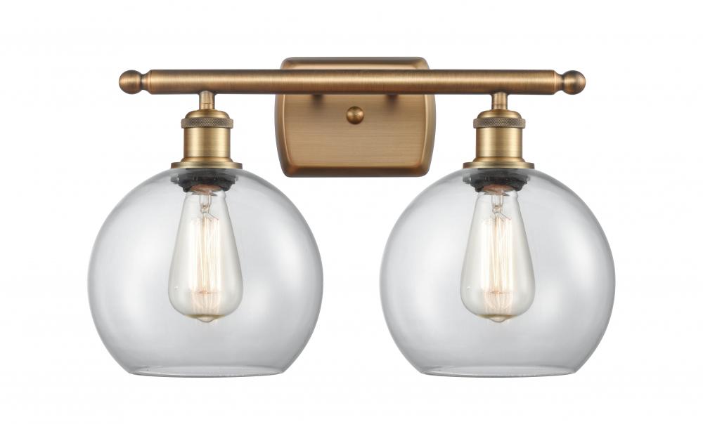 Athens - 2 Light - 18 inch - Brushed Brass - Bath Vanity Light