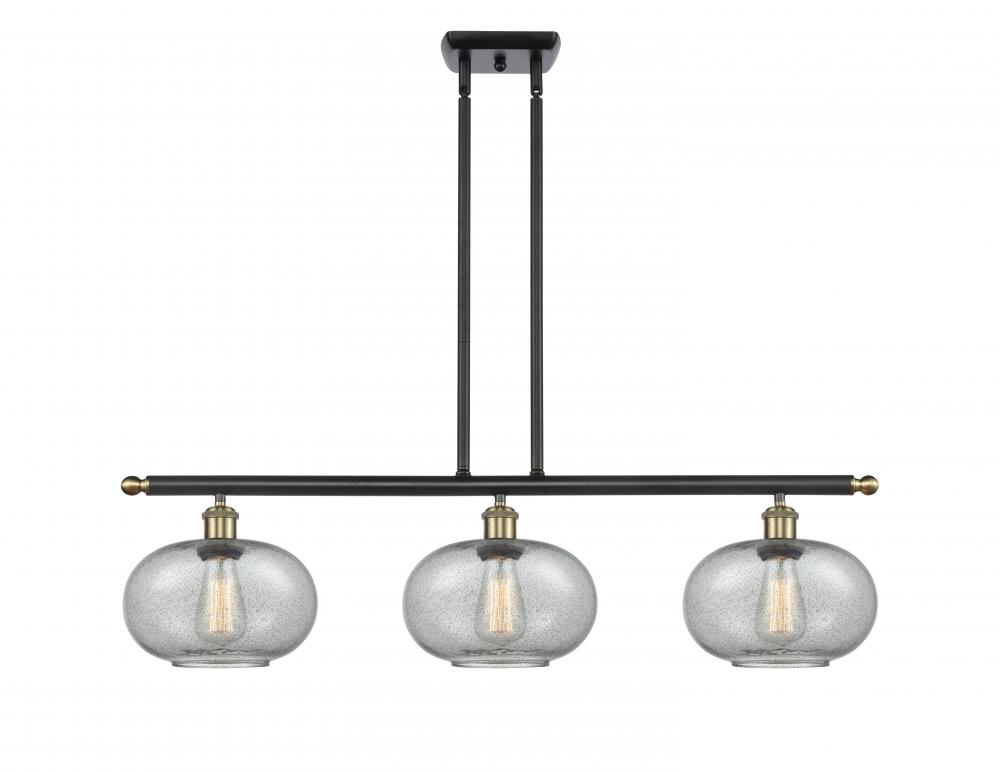 Gorham - 3 Light - 36 inch - Black Antique Brass - Cord hung - Island Light