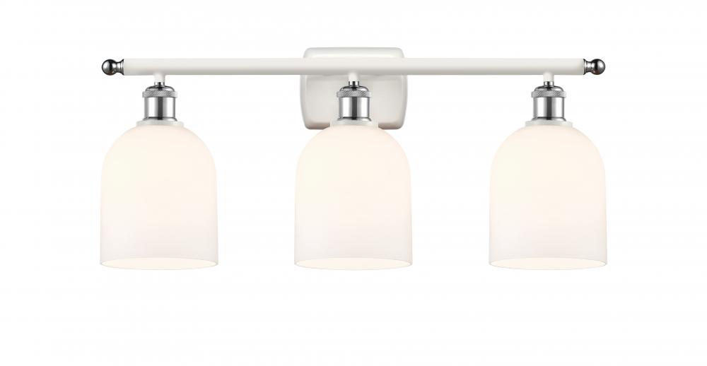 Bella - 3 Light - 26 inch - White Polished Chrome - Bath Vanity Light