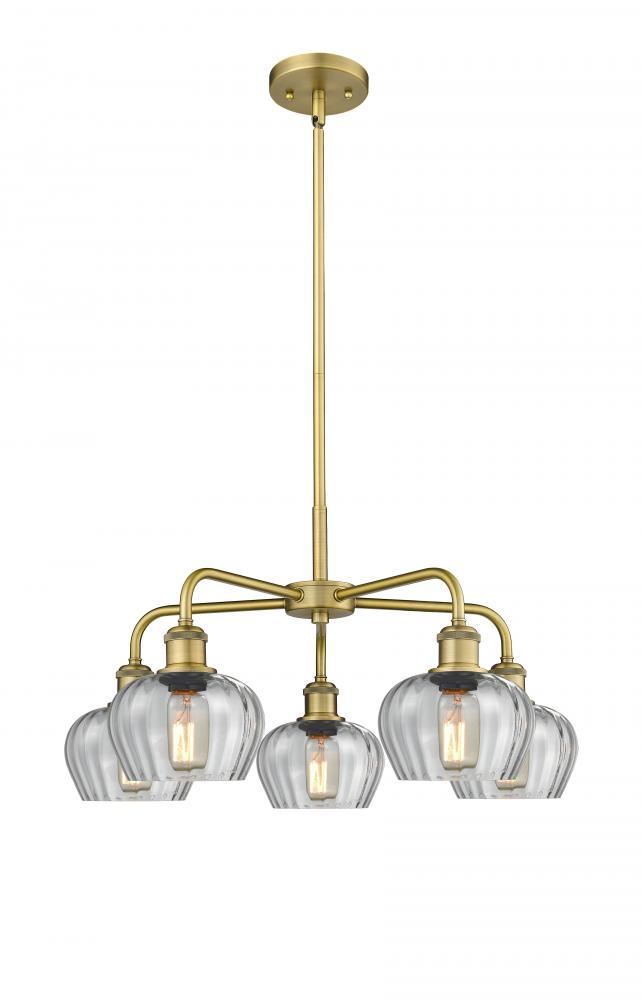 Fenton - 5 Light - 25 inch - Brushed Brass - Chandelier