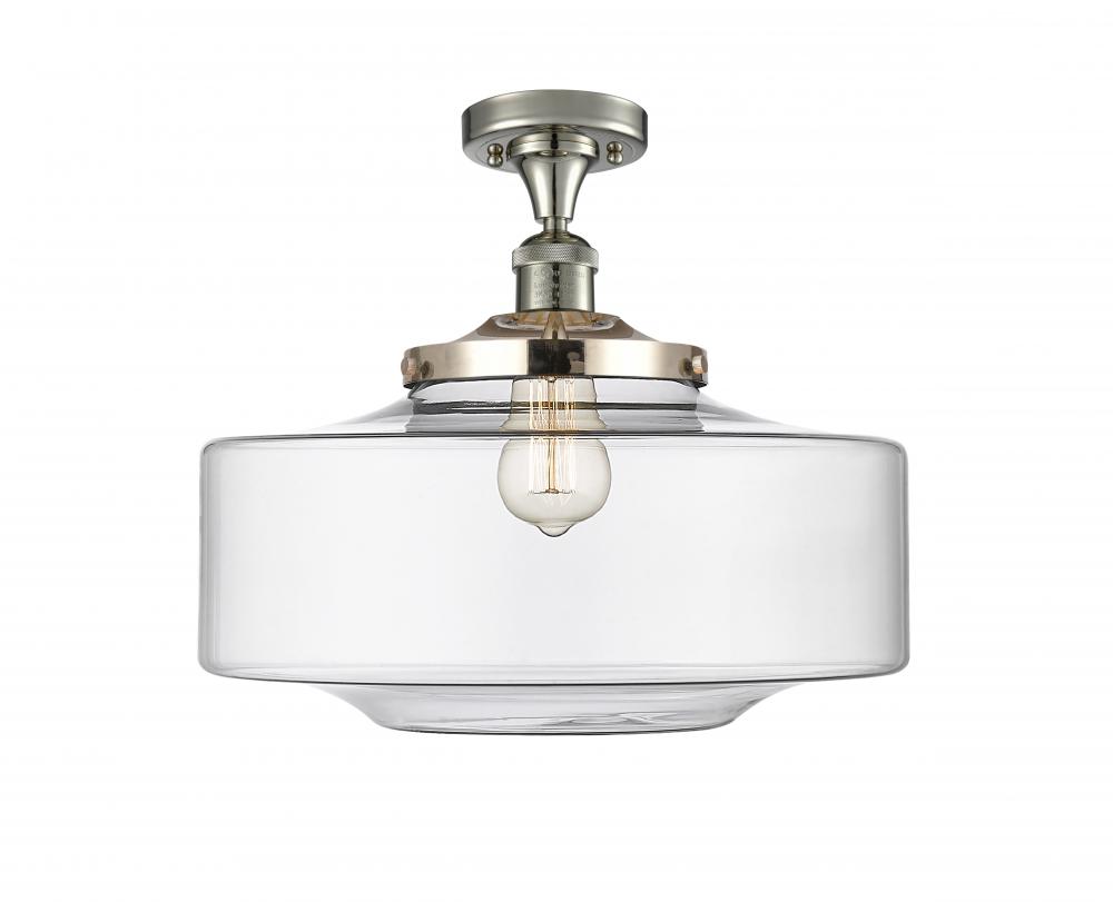 Bridgeton - 1 Light - 12 inch - Polished Nickel - Semi-Flush Mount